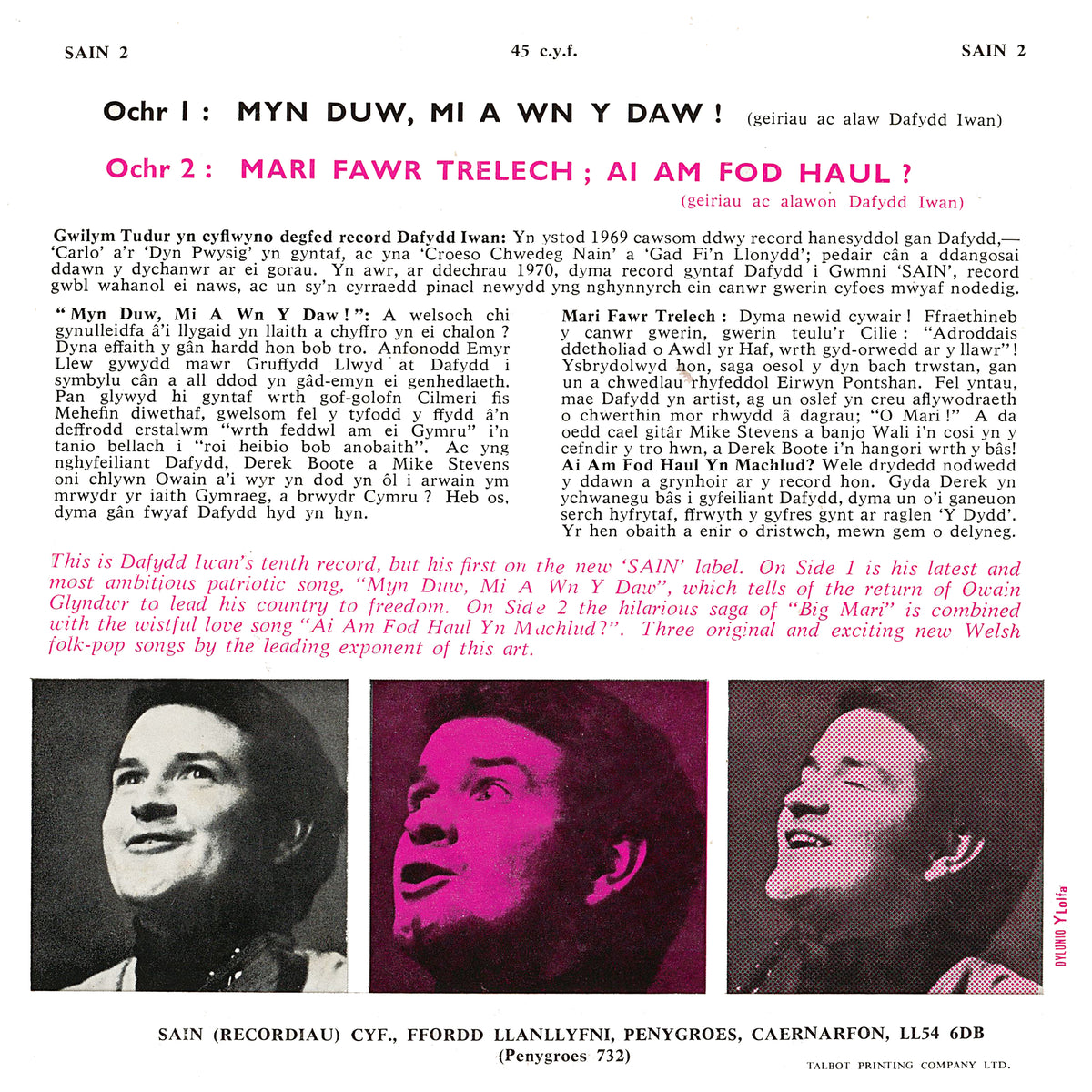 'Myn Duw, mi a wn y daw!'