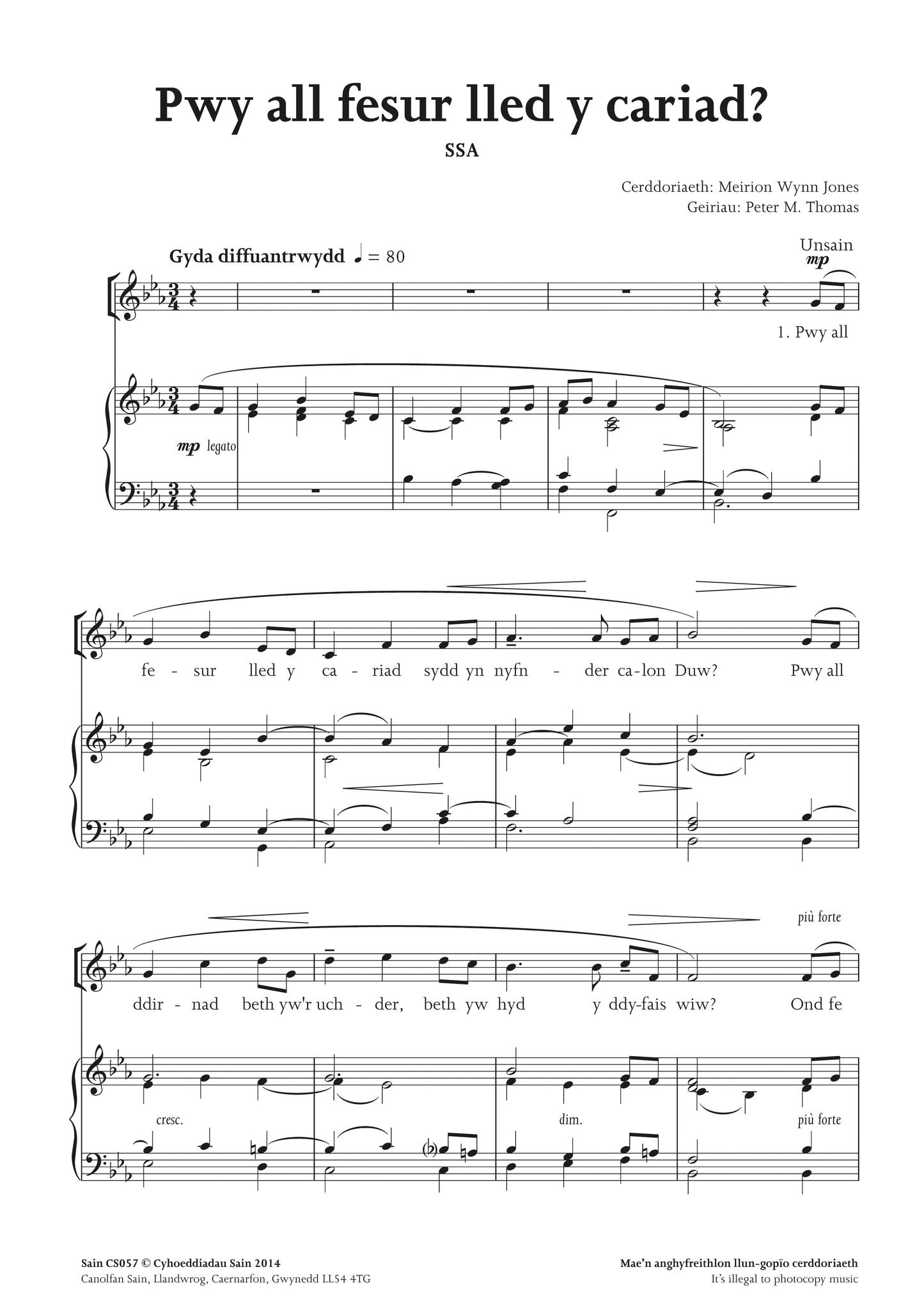 Pwy all fesur lled y cariad? (ssa) ~ Lawrlwytho yn unig (PDF)