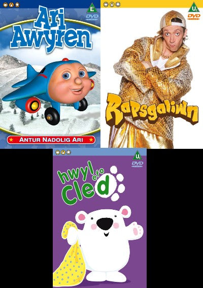 3 DVD (Ari Awyren, Rapsgaliwn a Hwyl efo Cled)