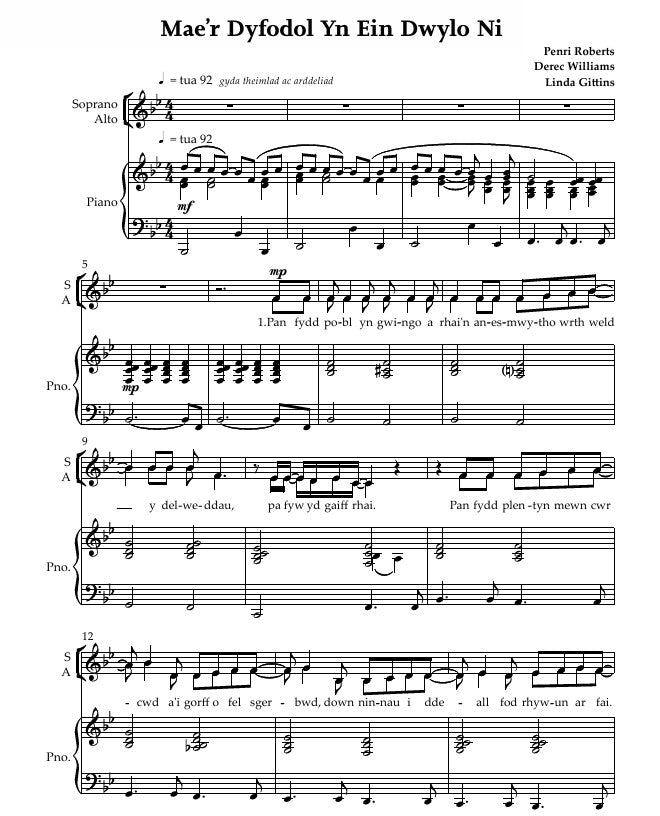 Mae'r Dyfodol Yn Ein Dwylo Ni (sa) ~ Lawrlwytho yn unig (PDF)