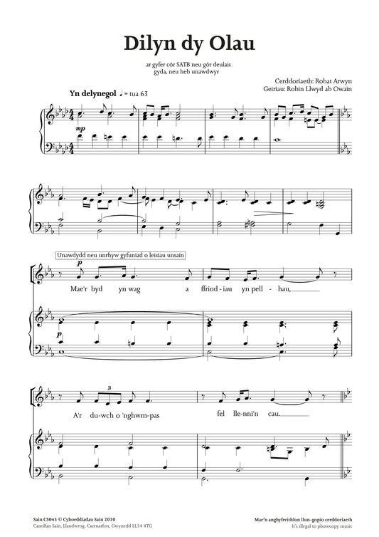 Dilyn dy Olau (satb)