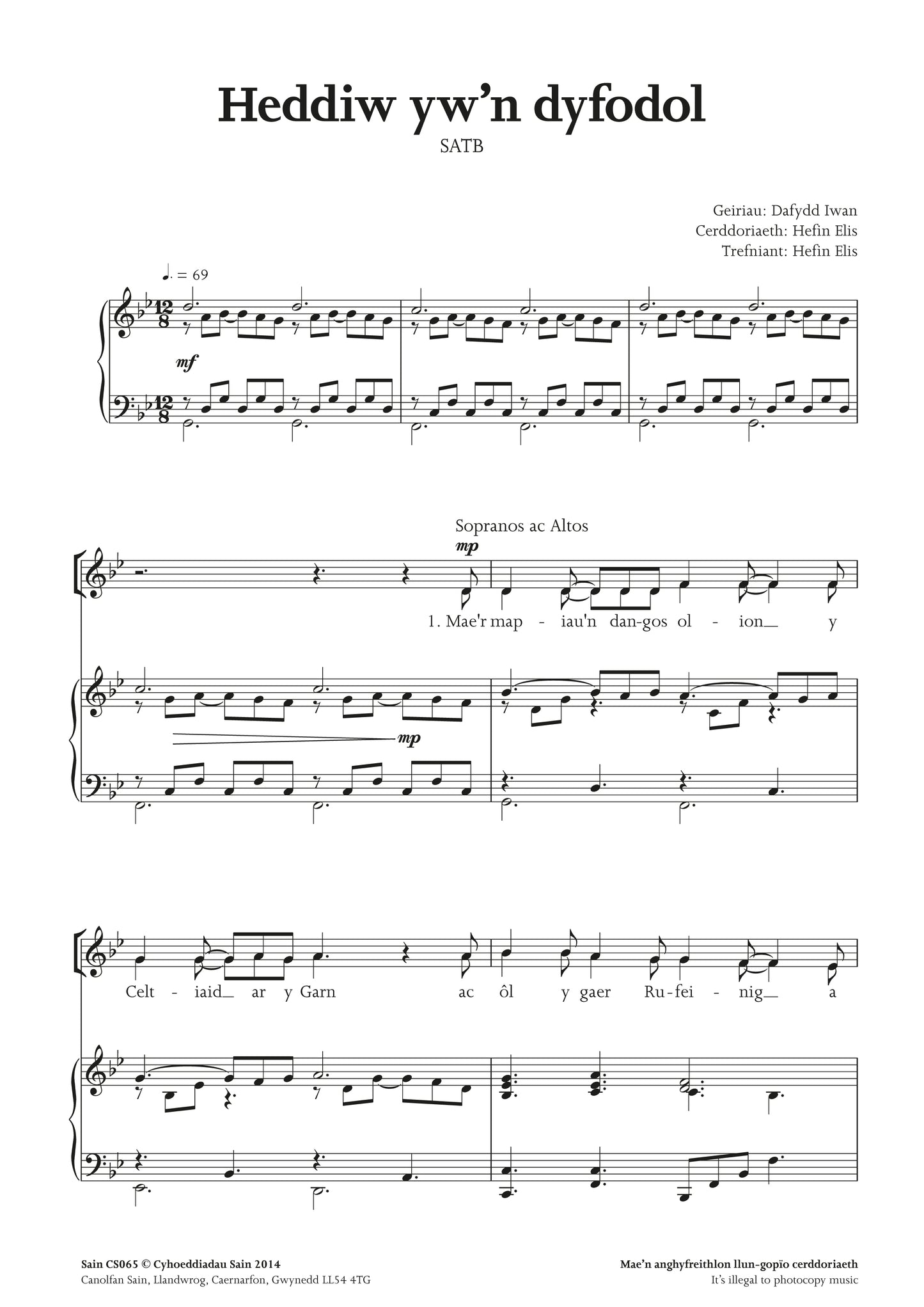 Heddiw yw'n dyfodol (satb) ~ Lawrlwytho yn unig (PDF)
