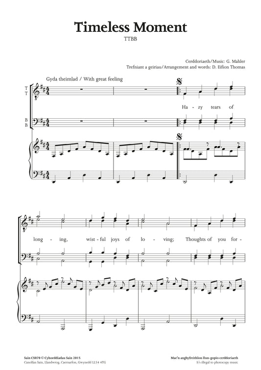Timeless Moment (ttbb)  ~ Lawrlwytho yn unig (PDF)