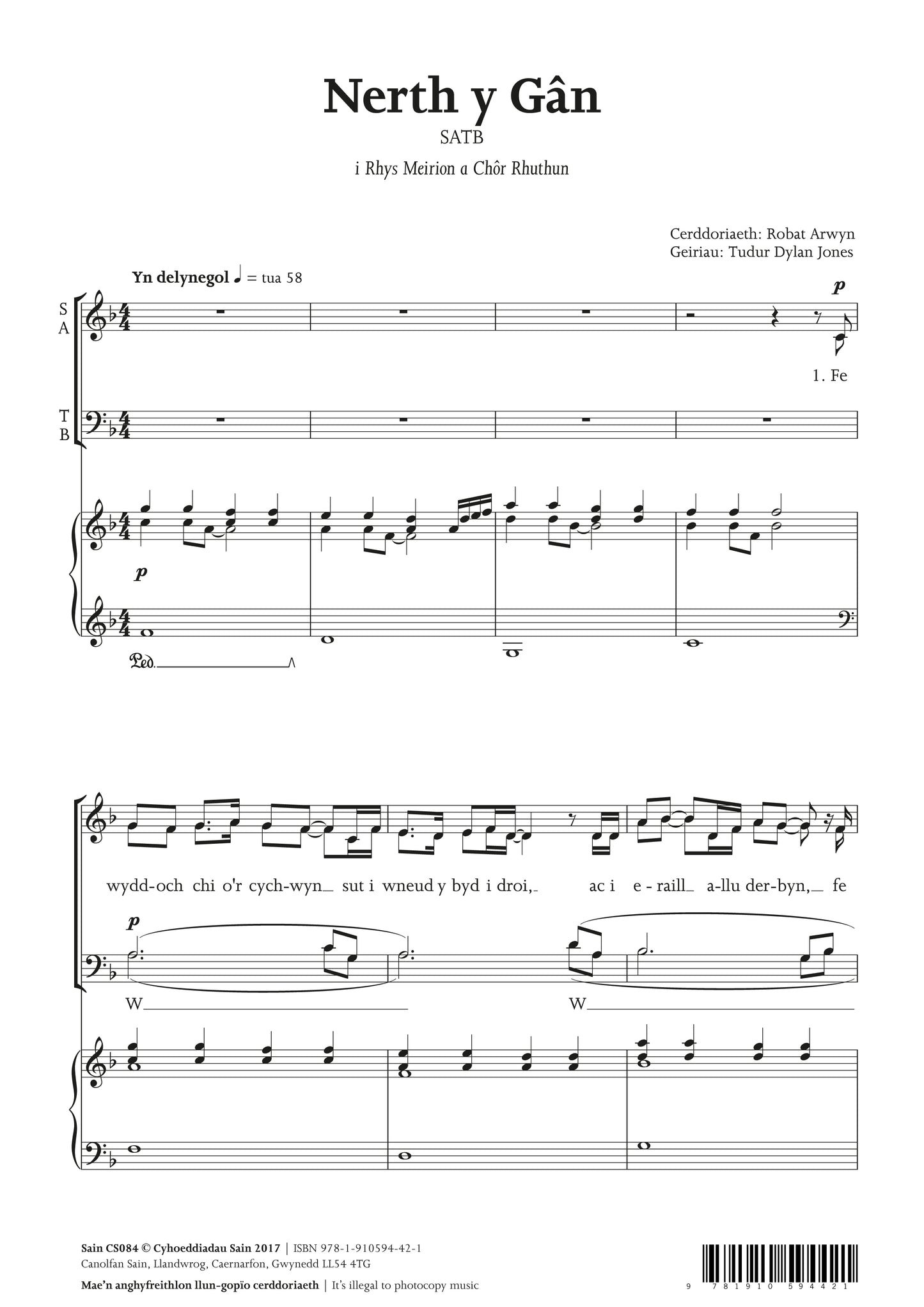 Nerth y Gân (satb) ~ Lawrlwytho yn unig (PDF)