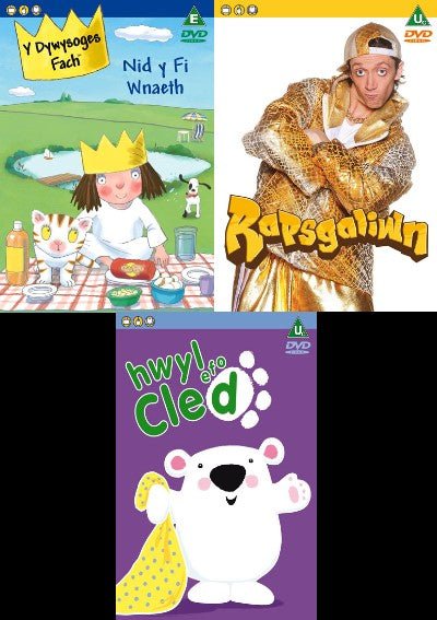 3 DVD (Y Dywysoges Fach, Rabsgaliwn a Hwyl efo Cled)